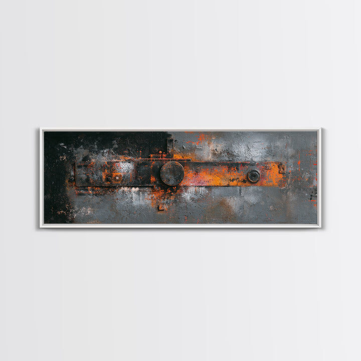 Exposed Brick Texture Abstract Framed Canvas Print, Industrial Art, Fine Art Print, Living Room Decor, Abstract Art, Foundry, IND-3x1-44