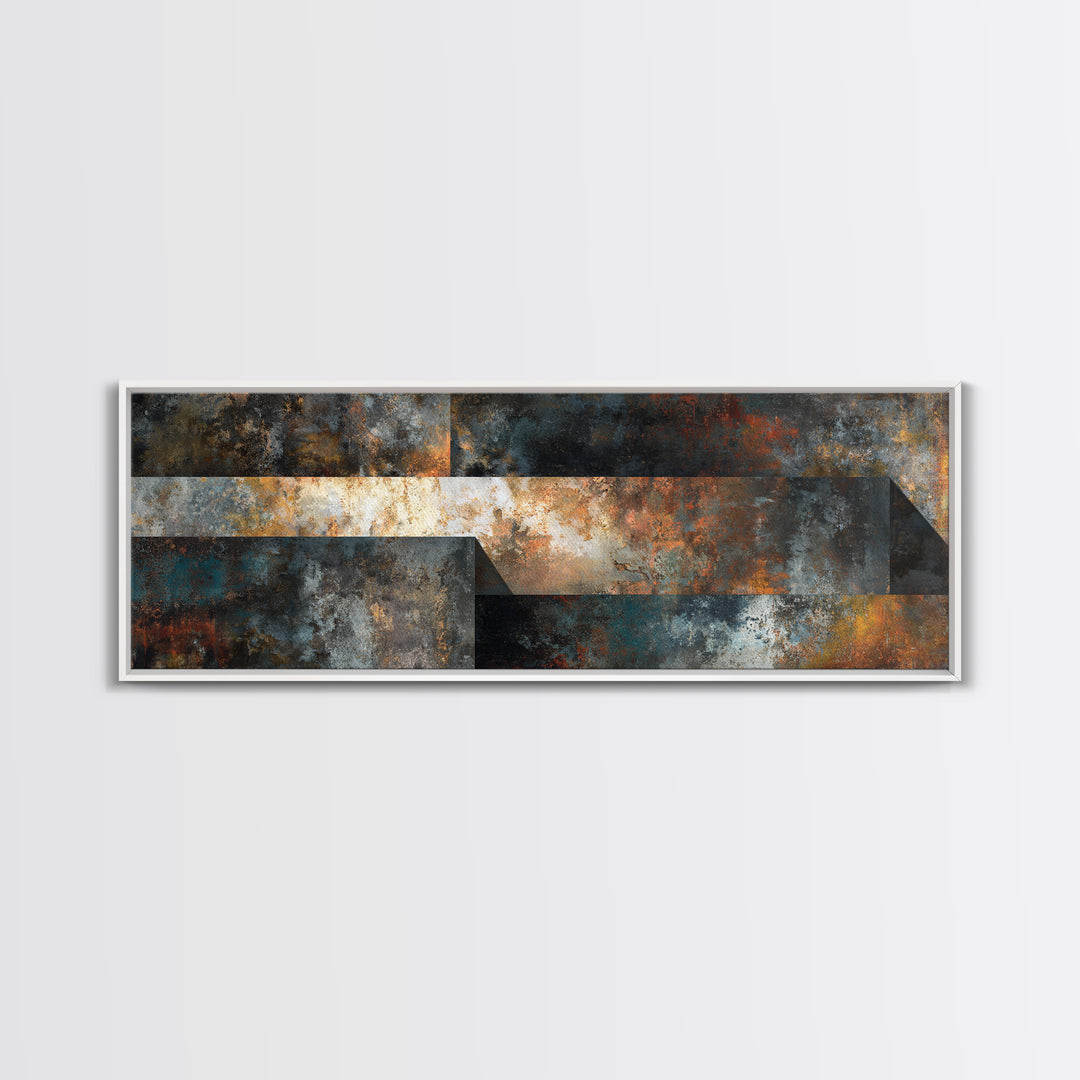 Exposed Brick Texture Abstract Canvas Print, Industrial Art, Printables, Living Room Decor, Foundry, Dining Room Wall Art, IND-3x1-92