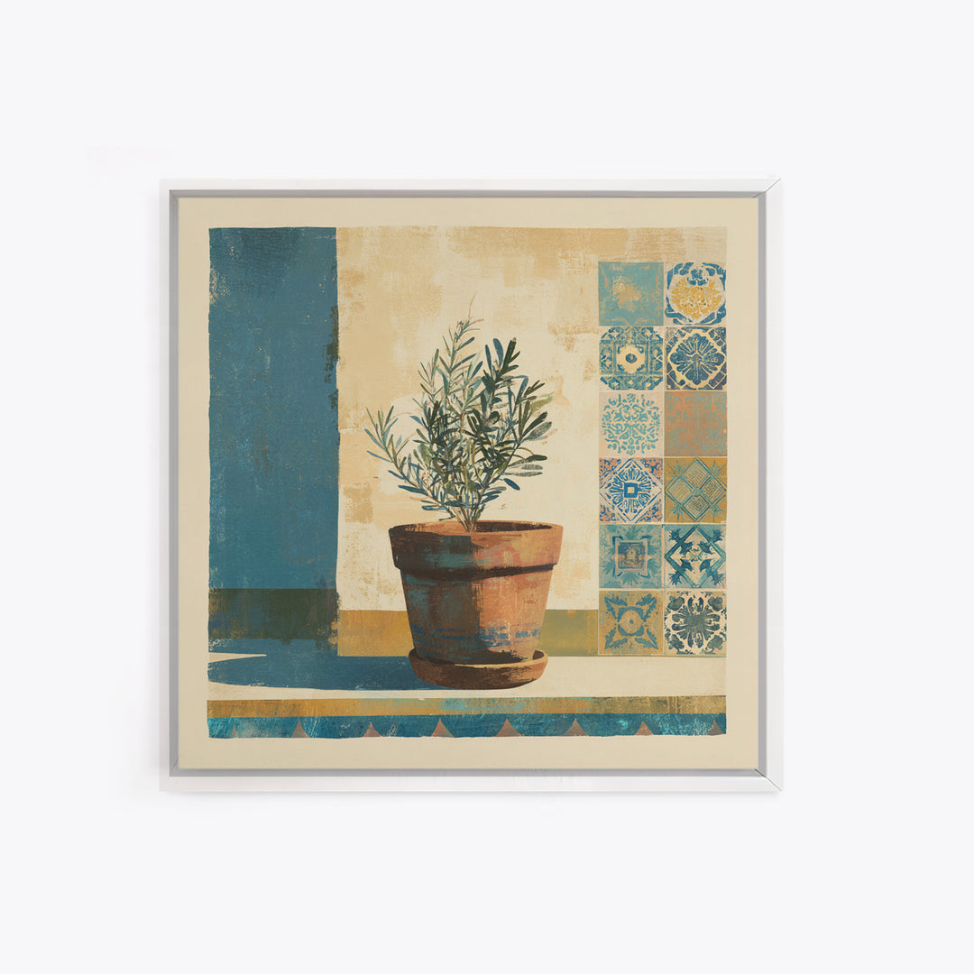 Terra Cotta Pot Canvas Print, Italian Villa Art, Living Room Wall Art, Living Room Decor, Oil Painting, Villa, Gallery Wall Set, IVA-1x1-22
