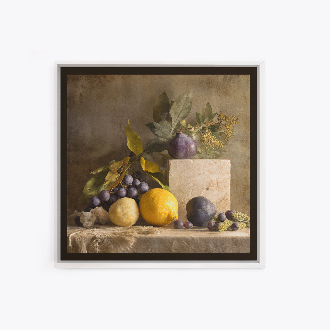 Marble Fruit Still Life Canvas Print, Italian Villa Art, Large Wall Art, Living Room Decor, Fine Art, Villa, Landscape Art, IVA-1x1-23