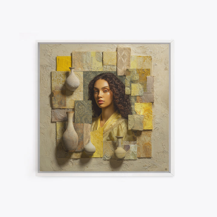 Renaissance Inspired Portrait with Modern Softness Canvas Print, Italian Villa Art, Landscape Painting, Living Room Decor, IVA-1x1-42