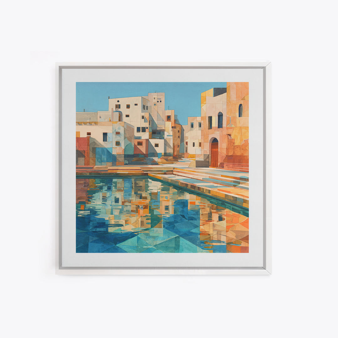 Venetian Canal Reflection Without City Crowd Canvas Print, Italian Villa Art, Bedroom Wall Art, Living Room Decor, Villa, IVA-1x1-44