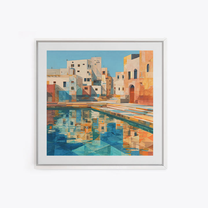 Venetian Canal Reflection Without City Crowd Canvas Print, Italian Villa Art, Bedroom Wall Art, Living Room Decor, Villa, IVA-1x1-44