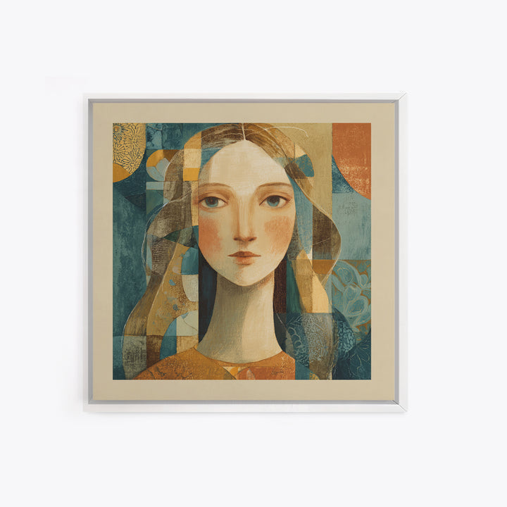 Renaissance Inspired Portrait with Modern Softness Canvas Print, Italian Villa Art, Landscape Painting, Living Room Decor, IVA-1x1-66