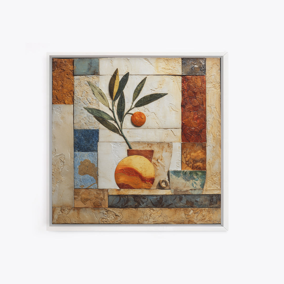 Marble Fruit Still Life Framed Canvas Print, Italian Villa Art, Gallery Wall Set, Living Room Decor, Fine Art, Villa, IVA-1x1-71