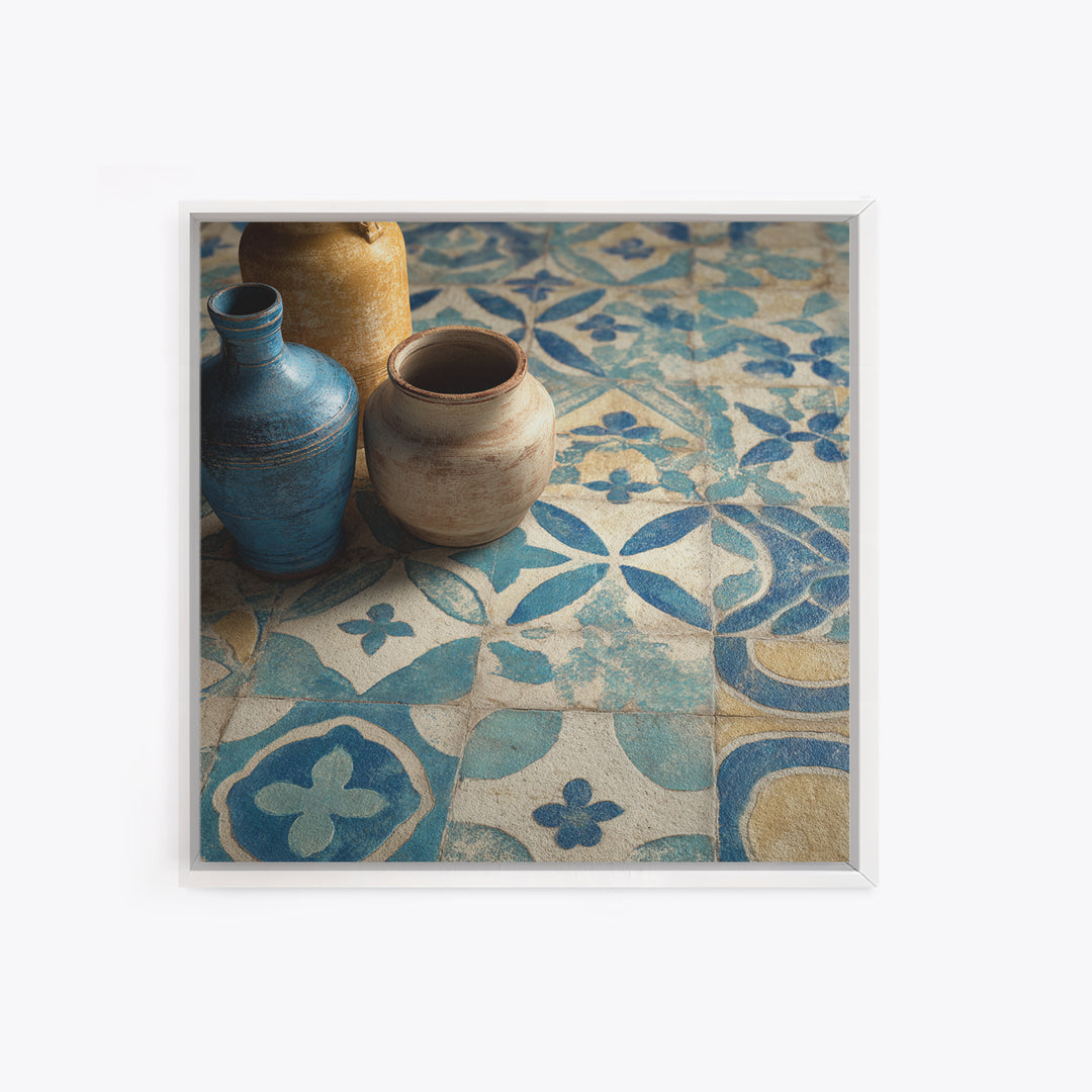 Florentine Floral Ornament Pattern Canvas Print, Italian Villa Art, Neutral Wall Art, Living Room Decor, Fine Art, Villa, IVA-1x1-82