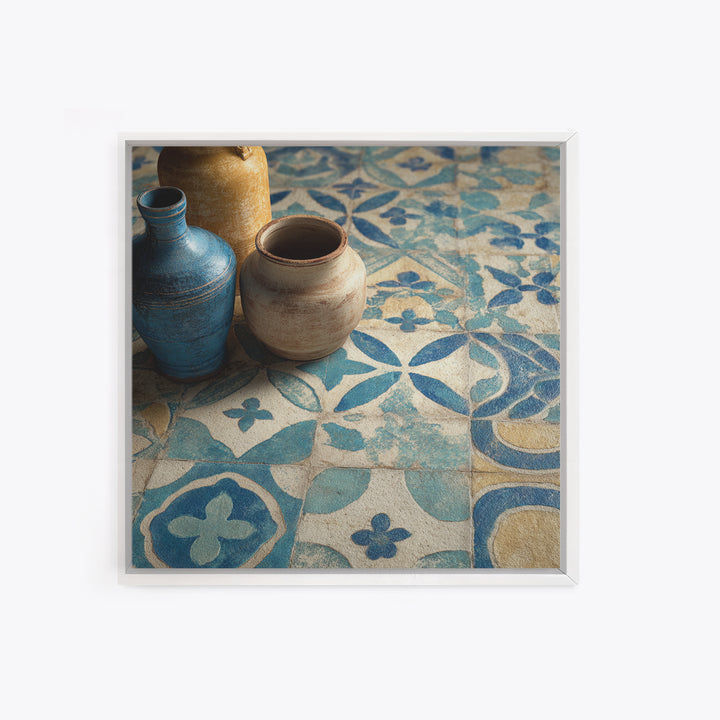 Florentine Floral Ornament Pattern Canvas Print, Italian Villa Art, Neutral Wall Art, Living Room Decor, Fine Art, Villa, IVA-1x1-82