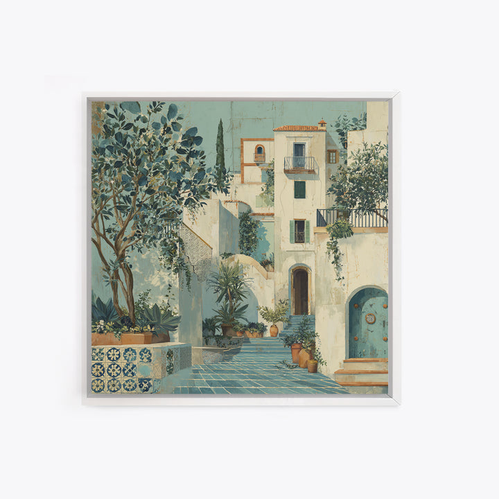 Amalfi Coast Cliffs Canvas Print, Italian Villa Art, Neutral Wall Art, Living Room Decor, Fine Art, Villa, Statement Artwork, IVA-1x1-85