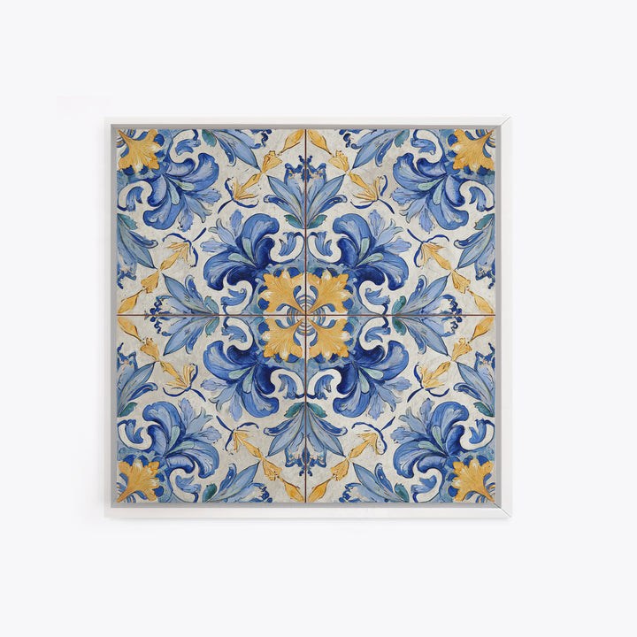 Italian Tile Pattern Canvas Print, Italian Villa Art, Rustic Home Decor, Living Room Decor, Fine Art, Villa, Boho Decor, IVA-1x1-89