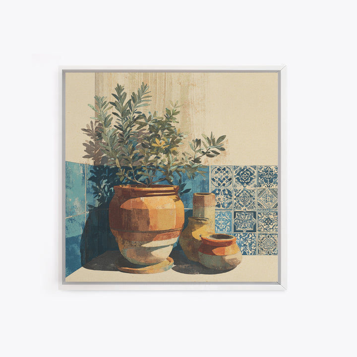 Terra Cotta Pot Canvas Print, Italian Villa Art, Living Room Art, Living Room Decor, Villa, Neutral Decor, Modern Decor, IVA-1x1-94