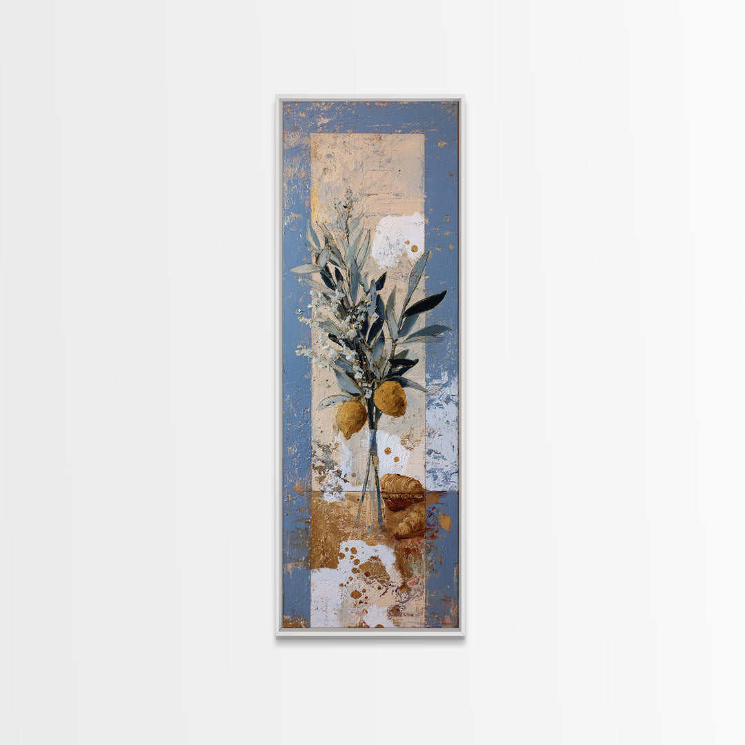 Mediterranean Arch Framing Blue Sea Framed Canvas Print, Italian Villa Art, Gallery Wall Set, Living Room Decor, Villa, IVA-1x3-20