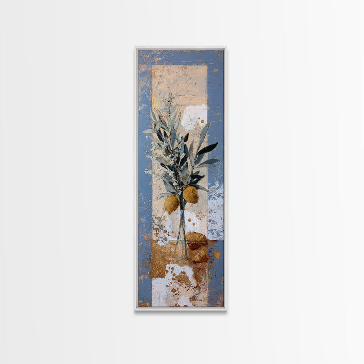 Mediterranean Arch Framing Blue Sea Framed Canvas Print, Italian Villa Art, Gallery Wall Set, Living Room Decor, Villa, IVA-1x3-20