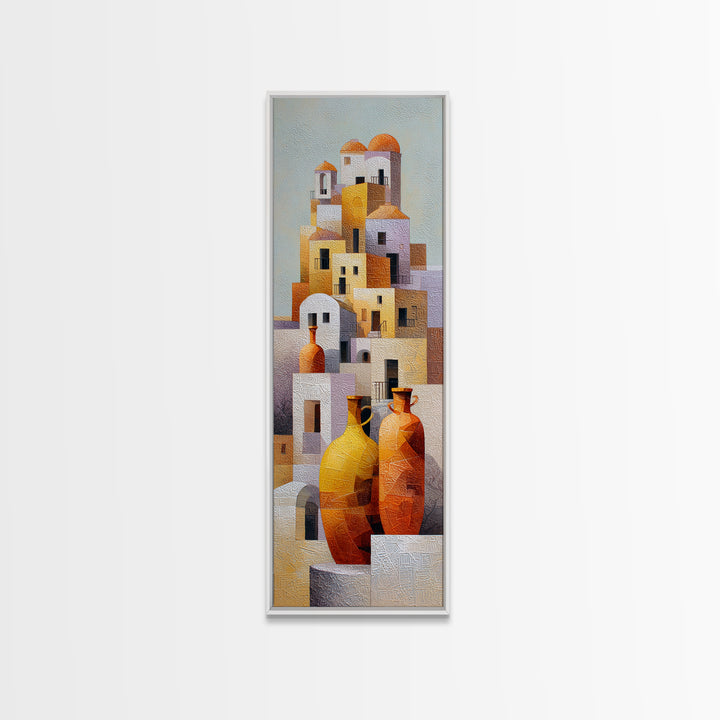 Terracotta Rooftops Against Pale Sky Canvas Print, Italian Villa Art, Wall Decor, Living Room Decor, Fine Art, Villa, IVA-1x3-40