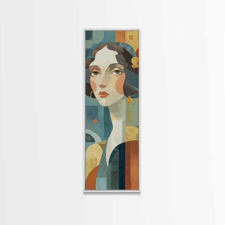 Renaissance Inspired Portrait with Modern Softness Canvas Print, Italian Villa Art, Landscape Painting, Living Room Decor, IVA-1x3-54