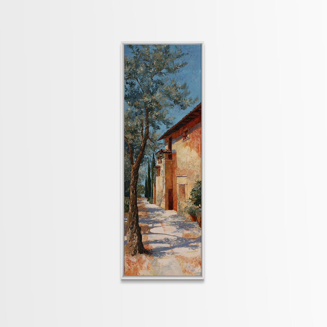 Olive Grove Path Canvas Print, Italian Villa Art, Living Room Decor, Oil Painting, Villa, Living Room Wall Art, IVA-1x3-63