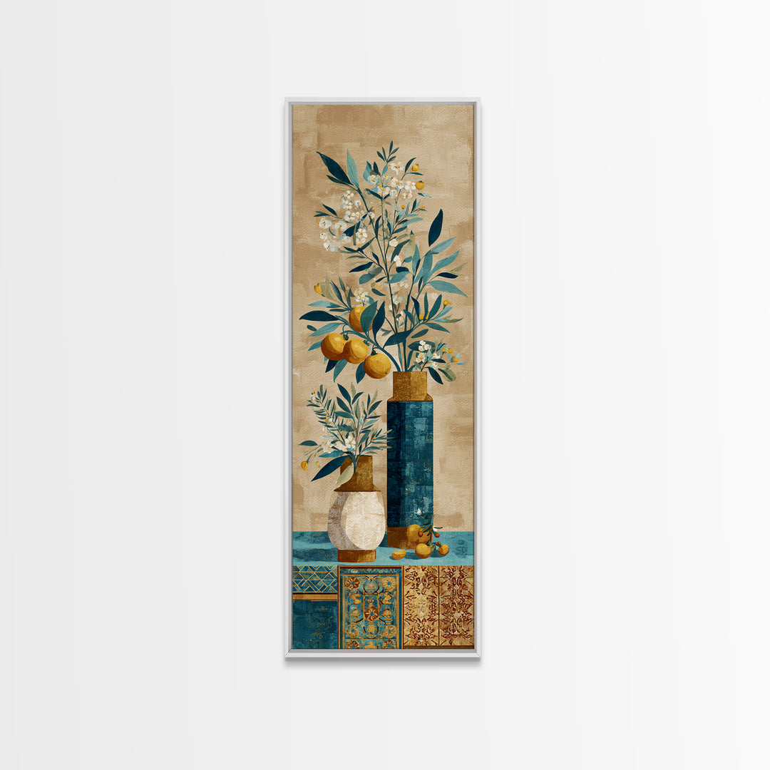 Pasta Herbs and Tomatoes Still Life Canvas Print, Italian Villa Art, Neutral Wall Art, Living Room Decor, Fine Art, Villa, IVA-1x3-7