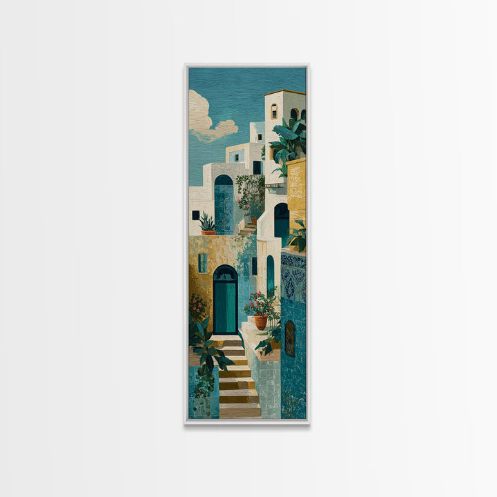 Amalfi Coast Cliffs Canvas Print, Italian Villa Art, Fine Art Print, Living Room Decor, Fine Art, Villa, Original Painting, IVA-1x3-73