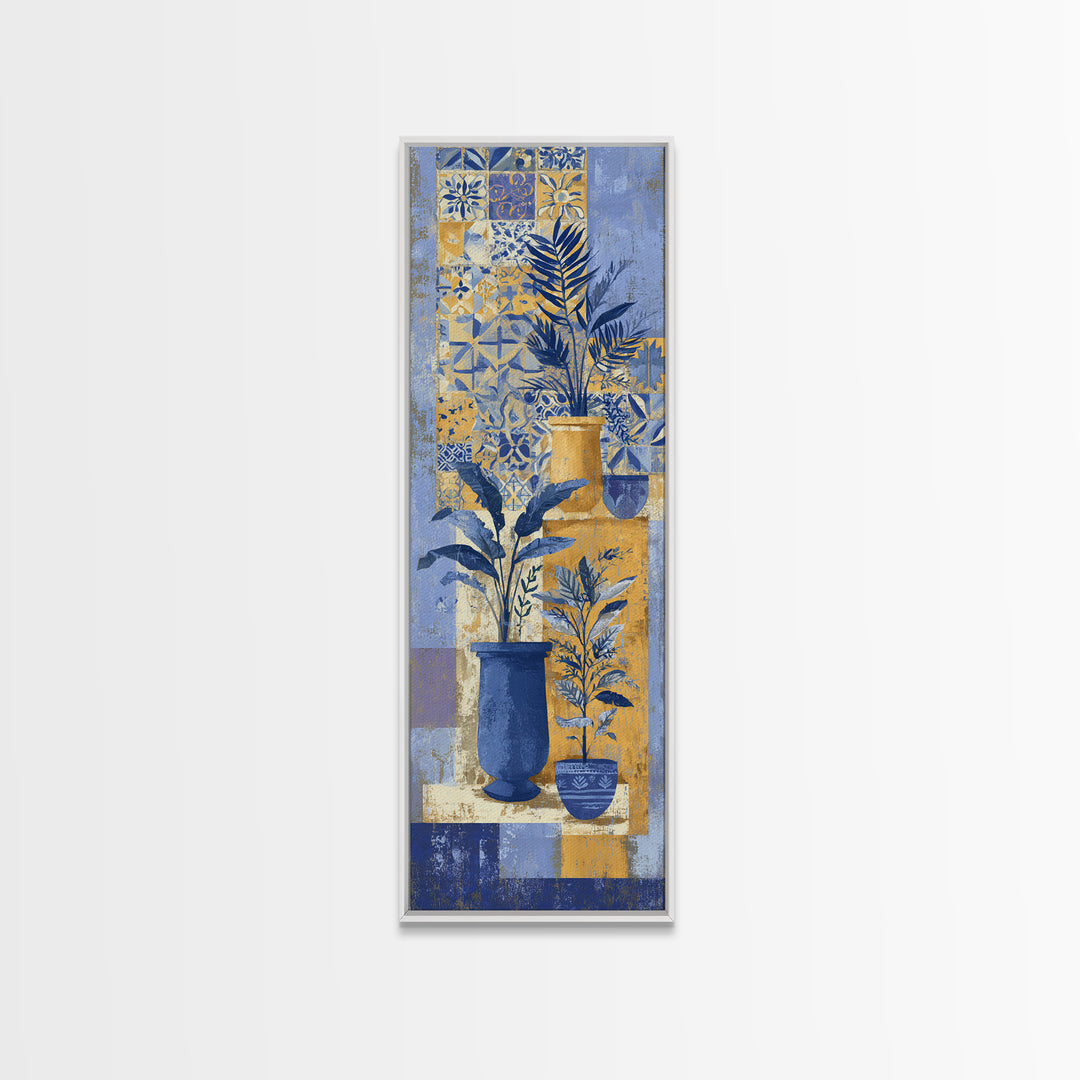 Italian Tile Pattern Canvas Print, Italian Villa Art, Rustic Home Decor, Living Room Decor, Fine Art, Villa, Boho Decor, IVA-1x3-77