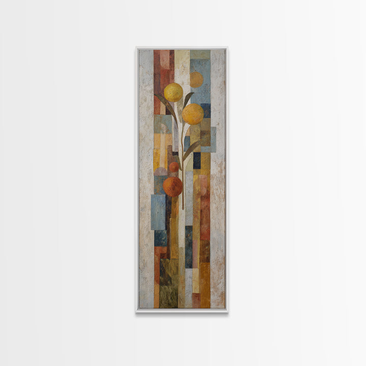Coastal Lemons and Striped Cloth Arrangement Framed Canvas Print, Italian Villa Art, Boho Decor, Living Room Decor, Villa, IVA-1x3-84