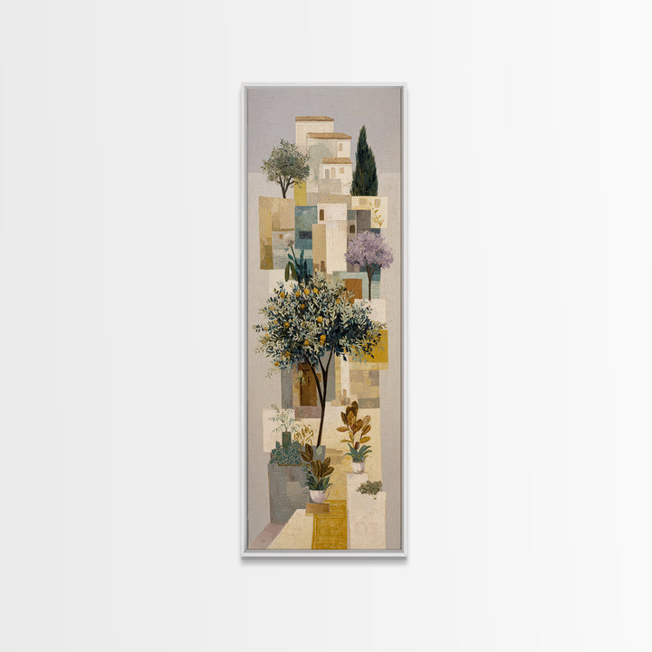 Olive Grove Path Framed Canvas Print, Italian Villa Art, Oil Painting, Living Room Decor, Fine Art, Villa, Farmhouse Wall Art, IVA-1x3-87