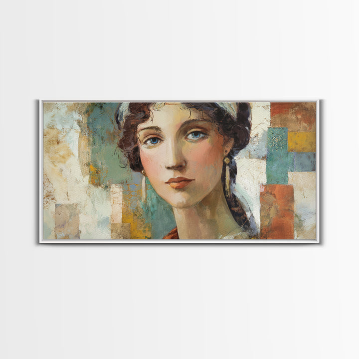 Renaissance Inspired Portrait with Modern Softness Canvas Print, Italian Villa Art, Landscape Print, Living Room Decor, Villa, IVA-2x1-14