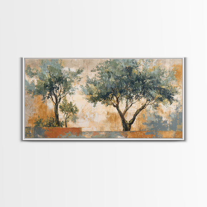 Olive Grove Path Canvas Print, Italian Villa Art, Framed Wall Art, Living Room Decor, Oil Painting, Villa, Colorful Wall Art, IVA-2x1-47