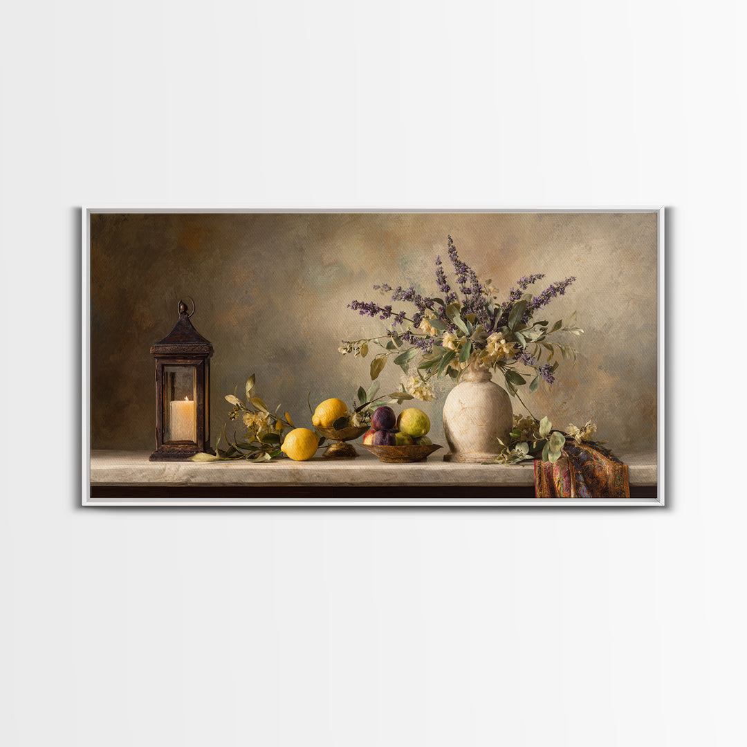 Marble Fruit Still Life Framed Canvas Print, Italian Villa Art, Gallery Wall Set, Living Room Decor, Fine Art, Villa, IVA-2x1-67