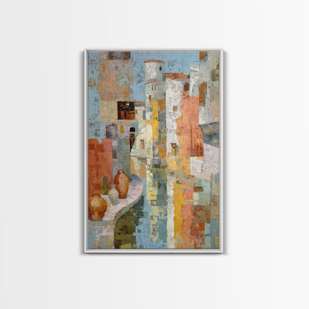 Venetian Canal Reflection Without City Crowd Canvas Print, Italian Villa Art, Digital Download Art, Living Room Decor, Villa, IVA-2x3-100