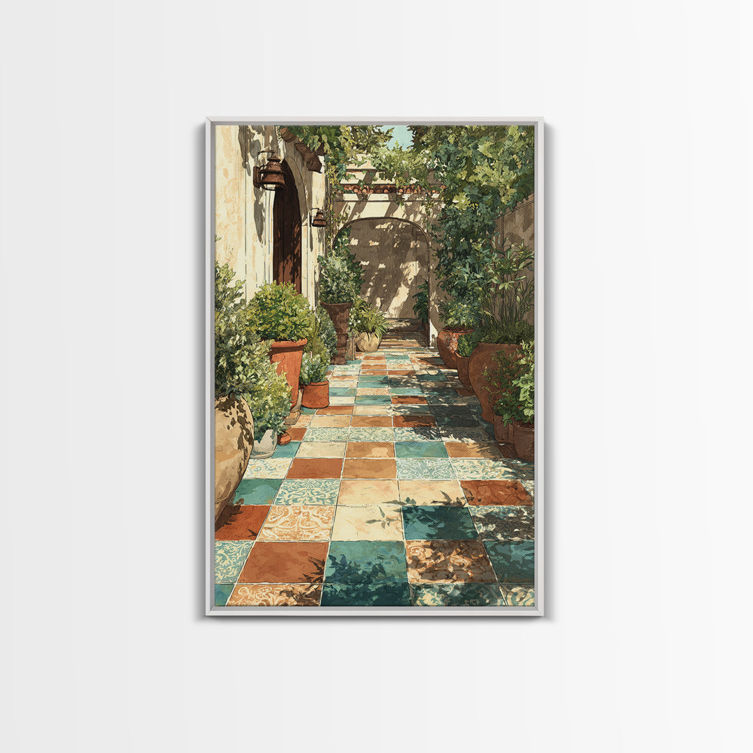 Olive Grove Path Canvas Print, Italian Villa Art, Living Room Decor, Abstract Art, Villa, Living Room Art, Gallery Wall Set, IVA-2x3-11
