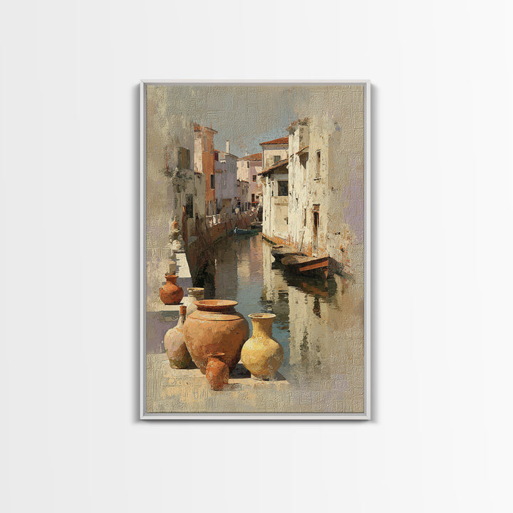 Venetian Canal Reflection Without City Crowd Canvas Print, Italian Villa Art, Digital Download Art, Living Room Decor, Villa, IVA-2x3-52