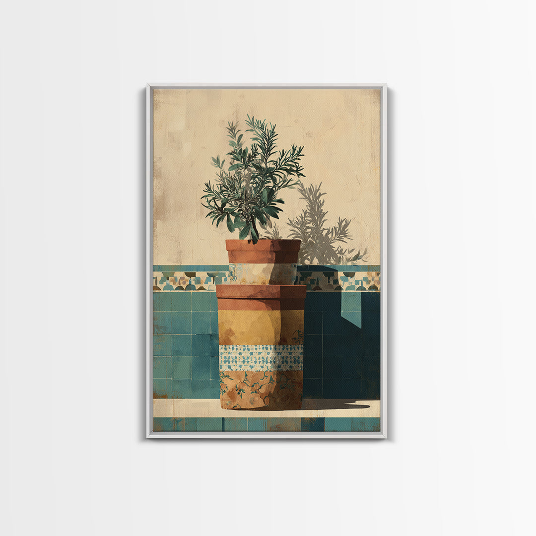 Terra Cotta Pot Canvas Print, Italian Villa Art, Wall Decor, Living Room Decor, Fine Art, Villa, Contemporary Art, IVA-2x3-54