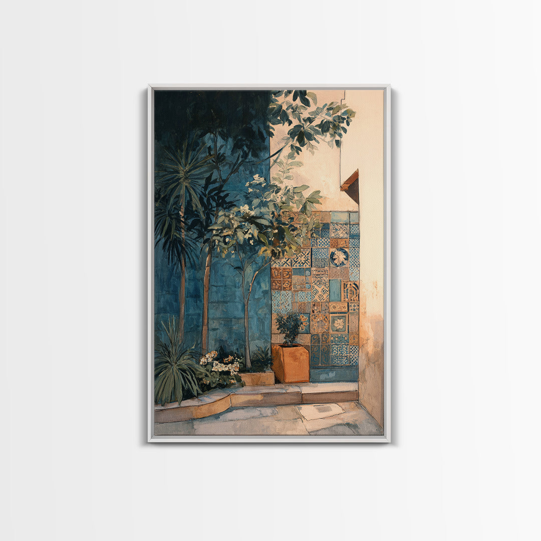 Olive Grove Path Framed Canvas Print, Italian Villa Art, Boho Decor, Living Room Decor, Abstract Art, Villa, Digital Wall Art, IVA-2x3-83