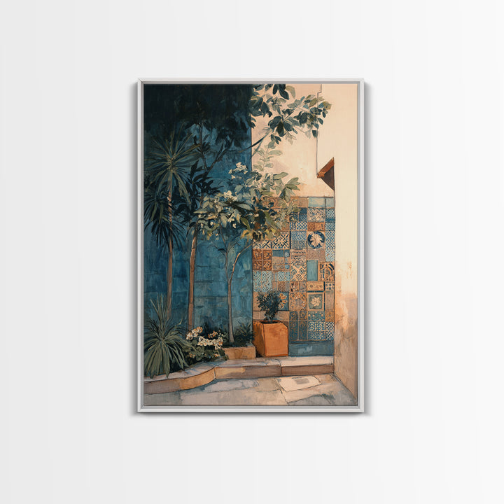 Olive Grove Path Framed Canvas Print, Italian Villa Art, Boho Decor, Living Room Decor, Abstract Art, Villa, Digital Wall Art, IVA-2x3-83