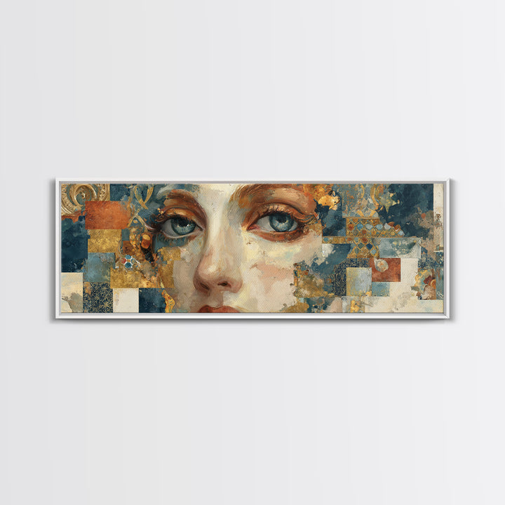 Renaissance Inspired Portrait with Modern Softness Canvas Print, Italian Villa Art, Boho Decor, Living Room Decor, Villa, IVA-3x1-10