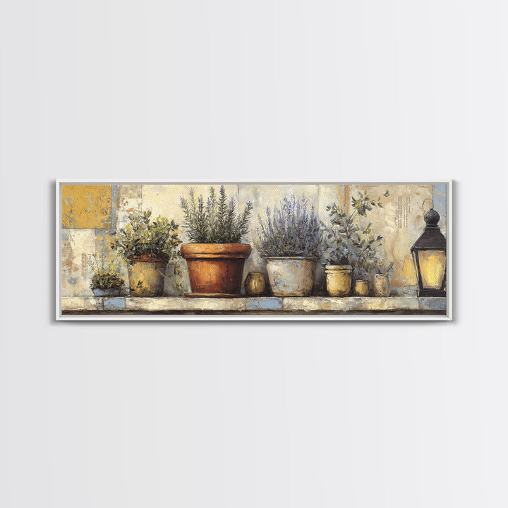 Terra Cotta Pot Canvas Print, Italian Villa Art, Living Room Art, Living Room Decor, Villa, Neutral Decor, Modern Decor, IVA-3x1-14