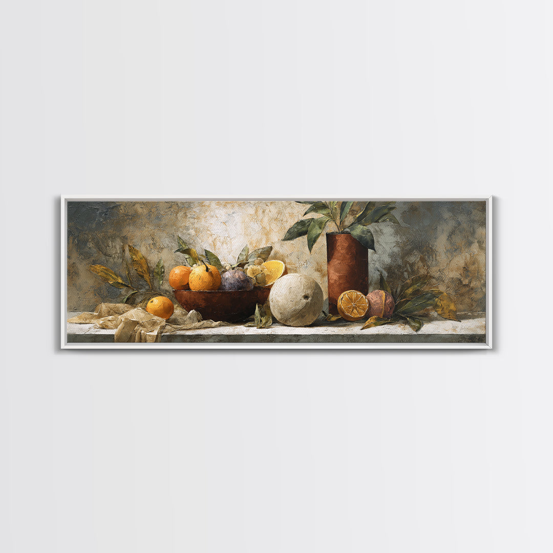 Marble Fruit Still Life Framed Canvas Print, Italian Villa Art, Gallery Wall Set, Living Room Decor, Fine Art, Villa, IVA-3x1-15