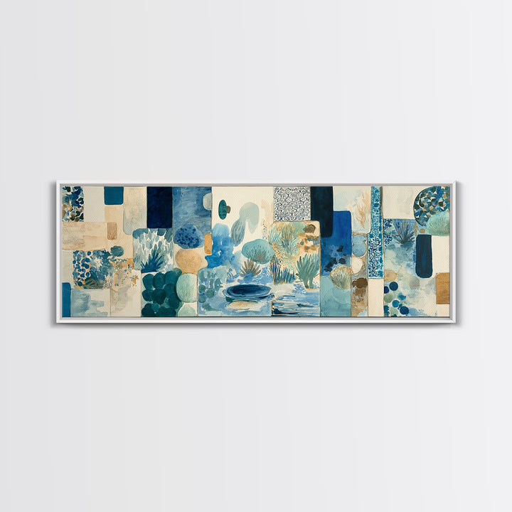 Amalfi Coast Cliffs Canvas Print, Italian Villa Art, Wall Art Prints, Living Room Decor, Oil Painting, Villa, Coastal Decor, IVA-3x1-29