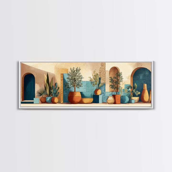 Terra Cotta Pot Canvas Print, Italian Villa Art, Minimalist Decor, Living Room Decor, Fine Art, Villa, Bedroom Wall Art, IVA-3x1-38