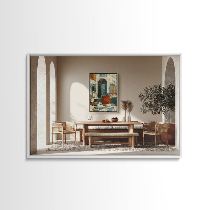 White Wine and Olives Still Life Framed Canvas Print, Italian Villa Art, Room Decor, Living Room Decor, Fine Art, Villa, IVA-3x2-20