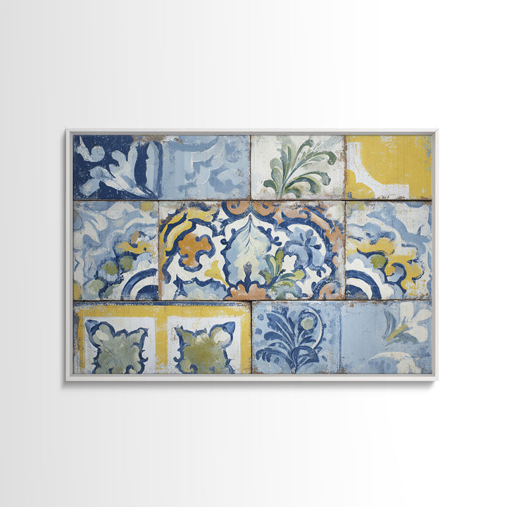 Italian Tile Pattern Canvas Print, Italian Villa Art, Original Painting, Living Room Decor, Fine Art, Villa, Landscape Painting, IVA-3x2-21