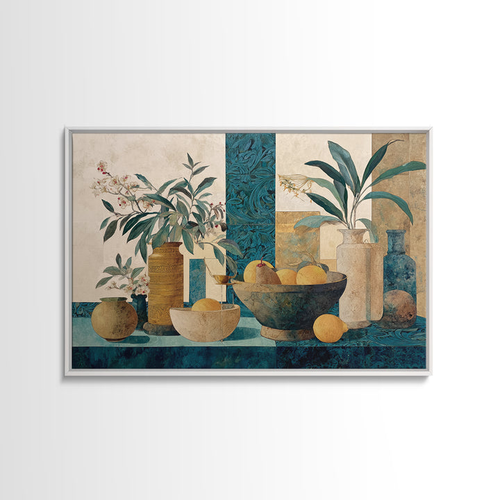 Marble Fruit Still Life Canvas Print, Italian Villa Art, Original Painting, Living Room Decor, Villa, Landscape Painting, IVA-3x2-51