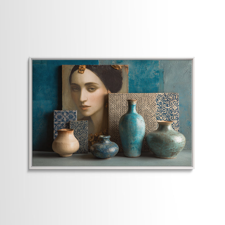 Renaissance Inspired Portrait with Modern Softness Canvas Print, Italian Villa Art, Oil Painting, Living Room Decor, Villa, IVA-3x2-70
