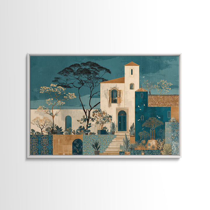 Cypress Silhouette at Sunset Canvas Print, Italian Villa Art, Living Room Decor, Villa, Living Room Art, Gallery Wall Set, IVA-3x2-73