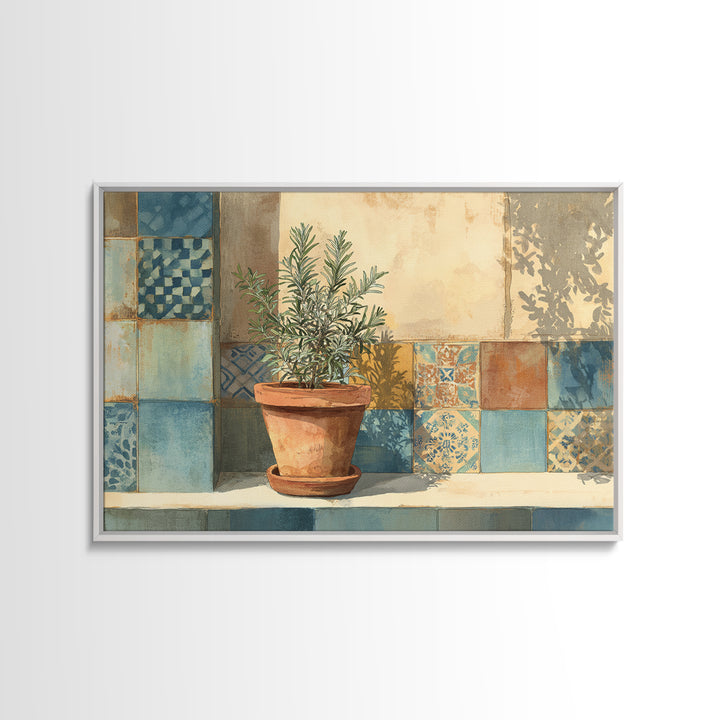 Terra Cotta Pot Canvas Print, Italian Villa Art, Living Room Wall Art, Living Room Decor, Fine Art, Villa, Gallery Wall Set, IVA-3x2-98