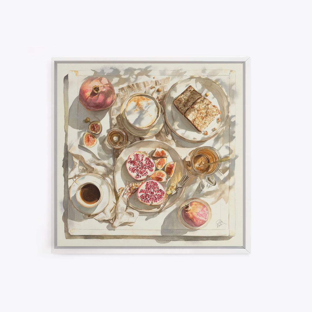 Figs Pomegranates and Linen Composition Canvas Print, Kitchen Art, Kitchen Wall Decor, Kitchen Decor, Fine Art, Kitchen, KIT-1x1-22
