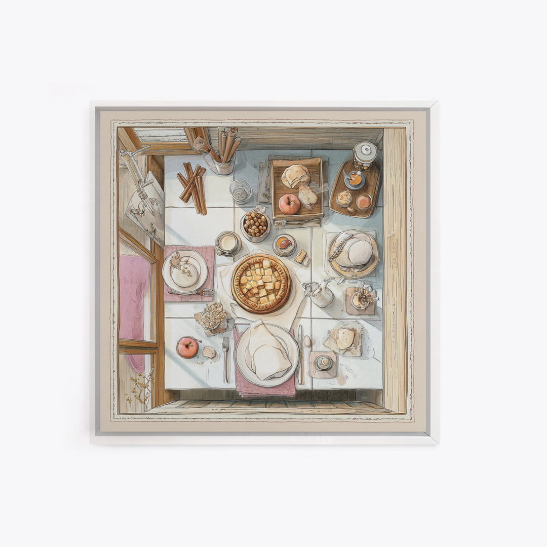 Apple Pie Cooling Framed Canvas Print, Kitchen Art, Gallery Decor, Kitchen Decor, Fine Art, Kitchen, Contemporary Art, KIT-1x1-32