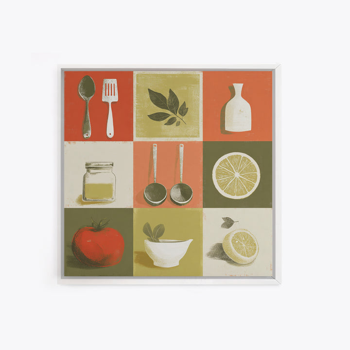 Kitchen Utensil Silhouettes Canvas Print, Kitchen Art, Neutral Decor, Kitchen Decor, Abstract Art, Kitchen, Wall Art, KIT-1x1-45