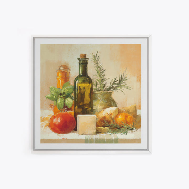 Olive Oil Bottle and Rosemary Branch Canvas Print, Kitchen Art, Room Decor, Kitchen Decor, Fine Art, Kitchen, Digital Art, KIT-1x1-77