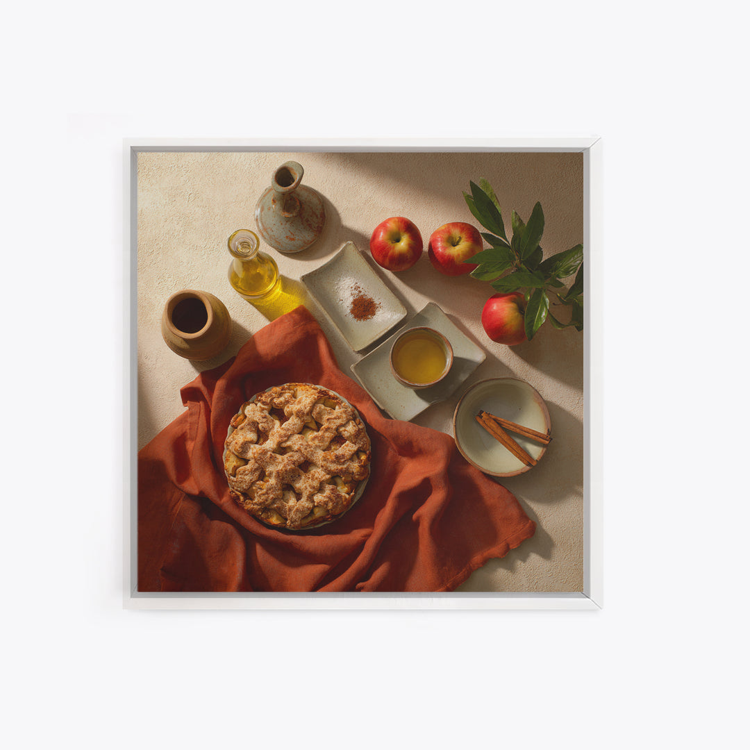Apple Pie Cooling Framed Canvas Print, Kitchen Art, Digital Art, Kitchen Decor, Fine Art, Kitchen, Minimalist Wall Art, KIT-1x1-8
