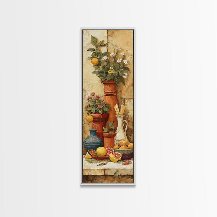 Fresh Herbs in Terracotta Pots Canvas Print, Kitchen Art, Statement Artwork, Kitchen Decor, Fine Art, Kitchen, Wall Decor, KIT-1x3-13